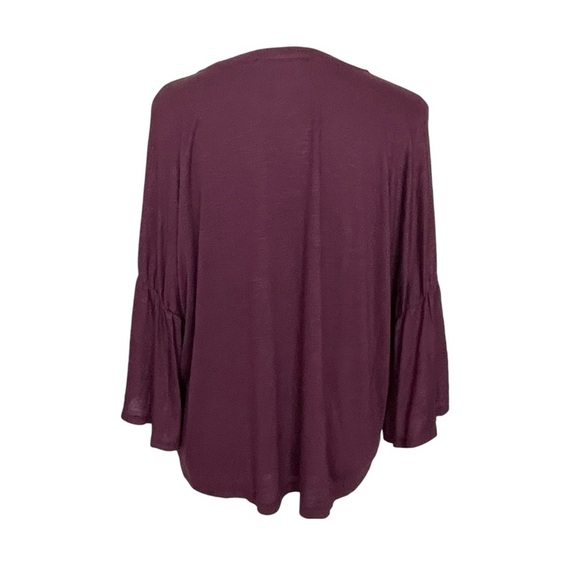 Olive + Oak Boxy Oversized Flare Sleeve Top Purple Women’s Size S - Picture 4 of 8
